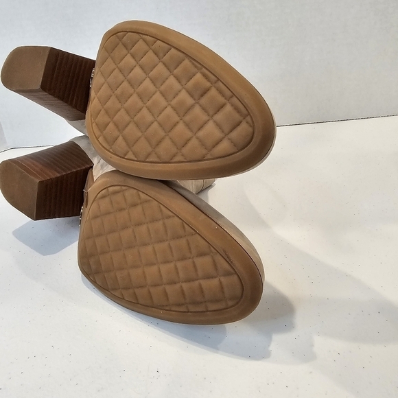 Nurture Boots Women's Size 10 Tan Leather Zip Up Ankle Boot Western Chunk Heel - Picture 3 of 15